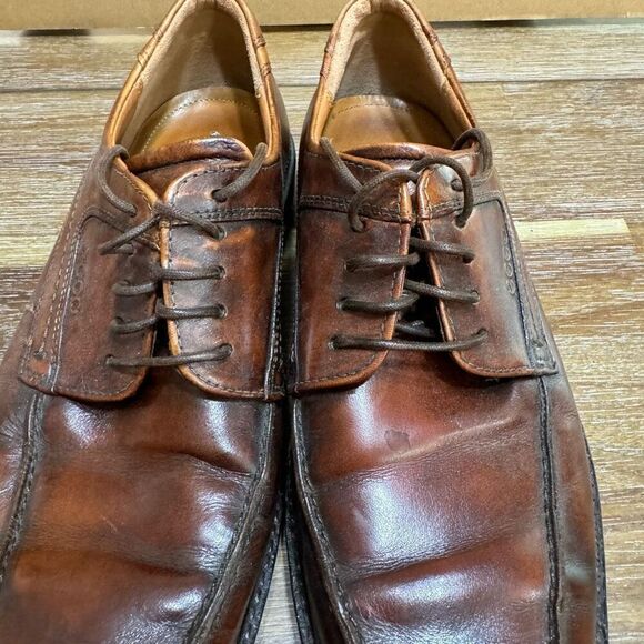 ECCO Men’s Dress Shoes Lace Up Oxford Brown Leather Men's Brown Leather Dress Sz - Picture 5 of 8